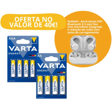 pack pilhas varta c/oferta auriculares