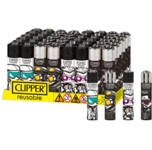 isqueiros clipper big heads (exp 48 un)