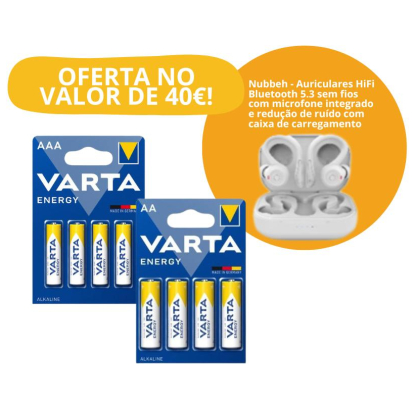 pack pilhas varta c/oferta auriculares